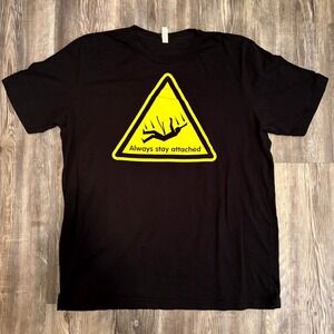 Go Ape Always Stay Attached Safety Sign T-Shirt XL Black Bella + Canvas Adventur
